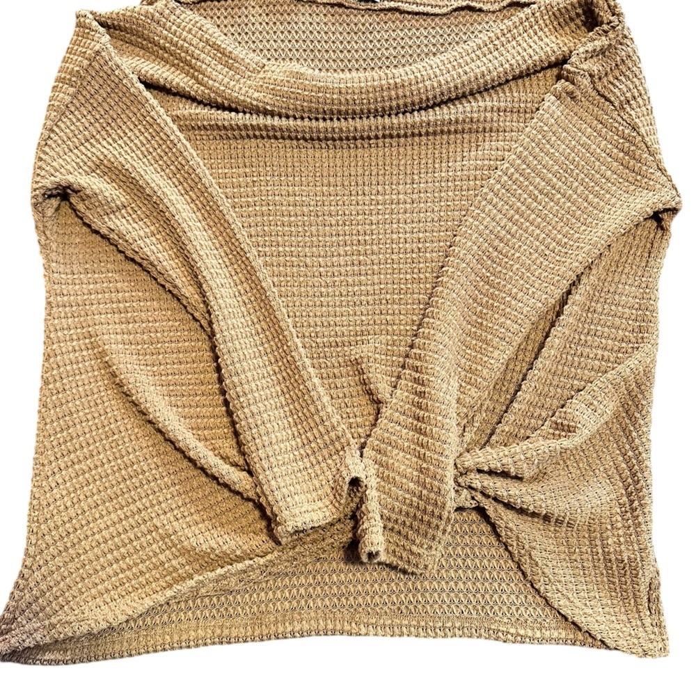 🔴 5 for $40 SALE! 
Gilli Brown Waffle Textured Light Weight Front Knot Top sz S - Picture 6 of 13